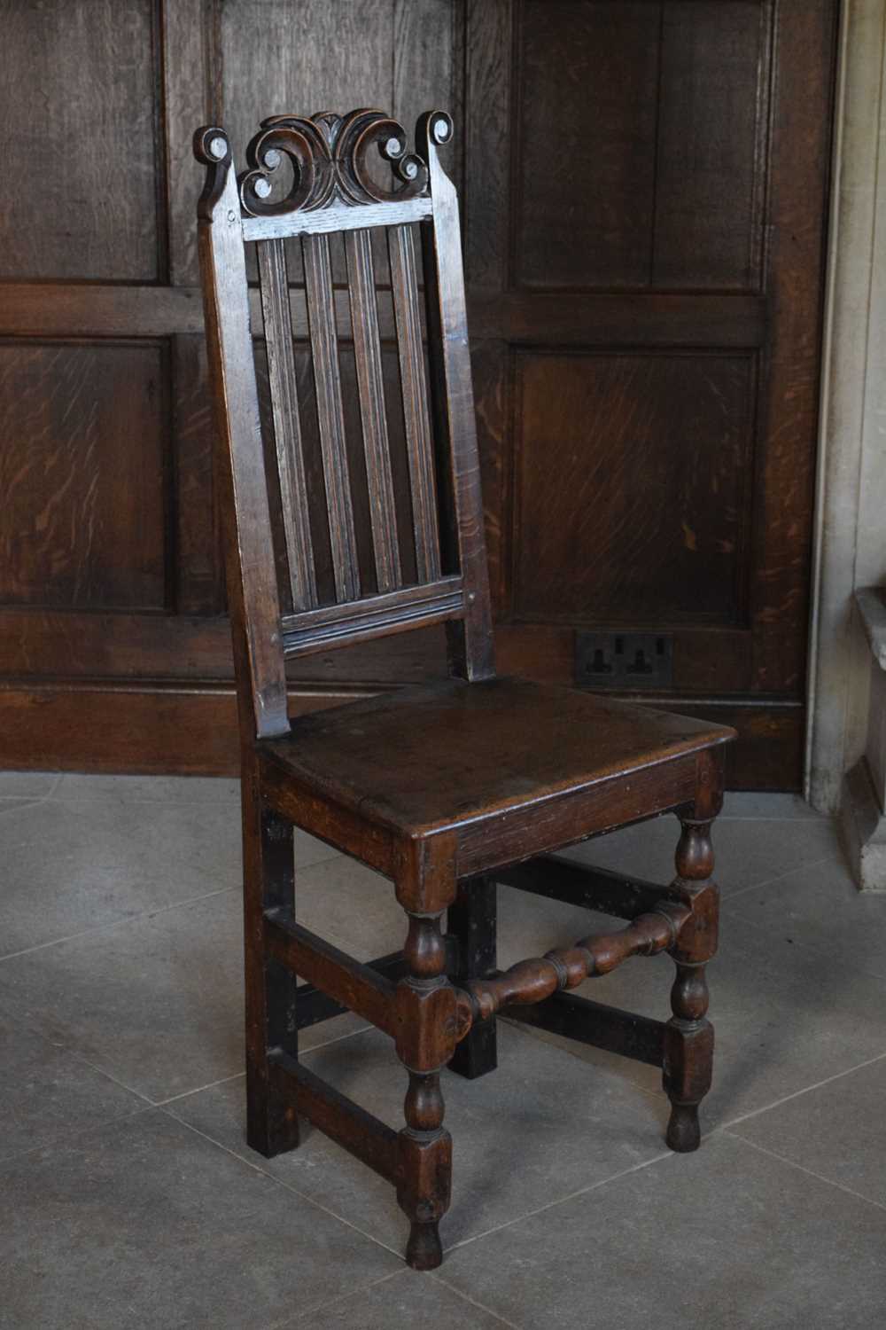 Harlequin set of twelve late 17th Century oak high-back dining chairs - Image 14 of 25