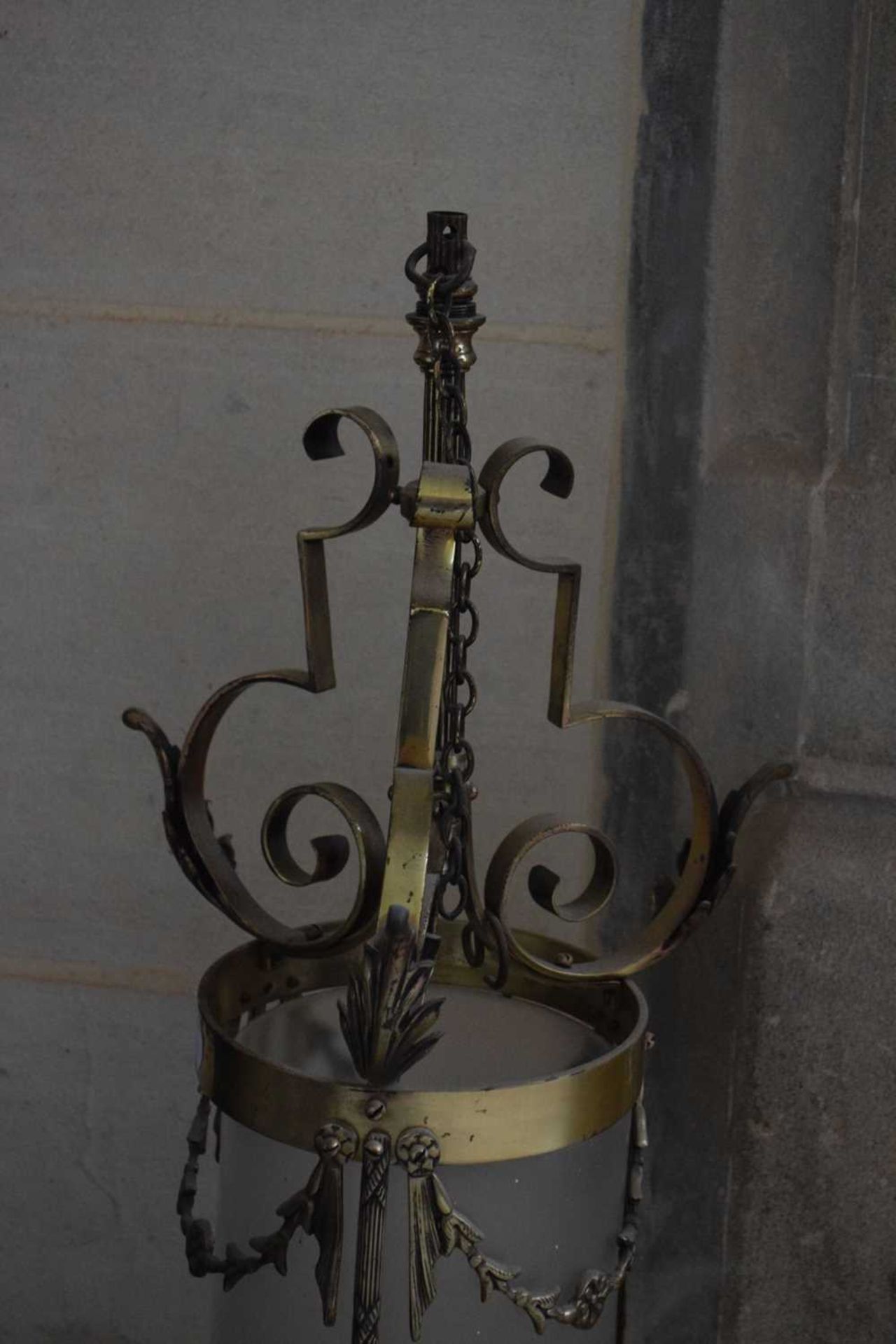 Pair of 20th Century brass ceiling shades - Image 6 of 8