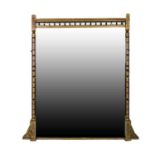 Aesthetic movement gilt and ebonised overmantel or console mirror