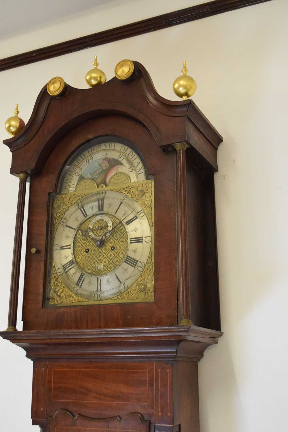 Early 19th Century inlaid mahogany cased 8-day brass dial longcase clock - Richard Hornby, Oldham - Image 4 of 14