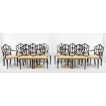 Set of twelve Hepplewhite style shield back chairs