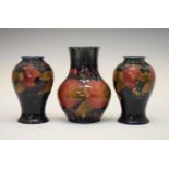 Three Moorcroft ‘Pomegranate’ vases