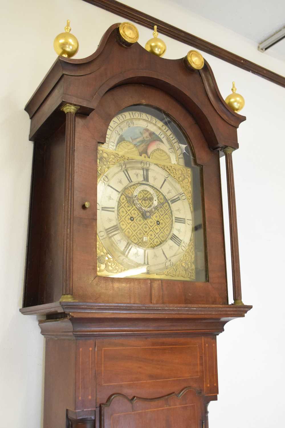 Early 19th Century inlaid mahogany cased 8-day brass dial longcase clock - Richard Hornby, Oldham - Image 6 of 14