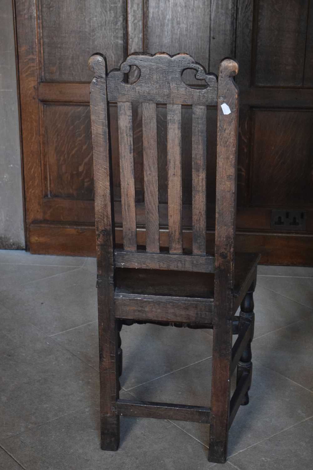 Harlequin set of twelve late 17th Century oak high-back dining chairs - Image 3 of 25