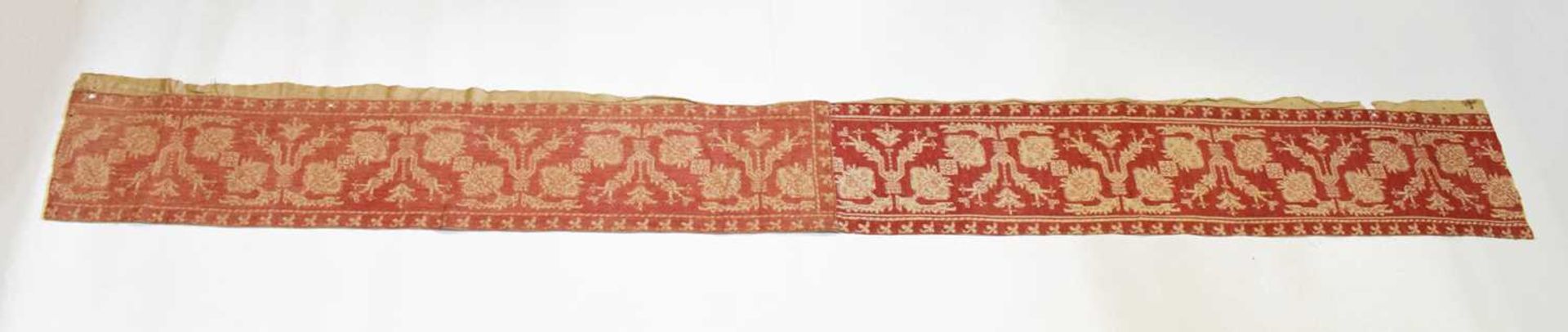 17th Century Italian embroided linen table runner