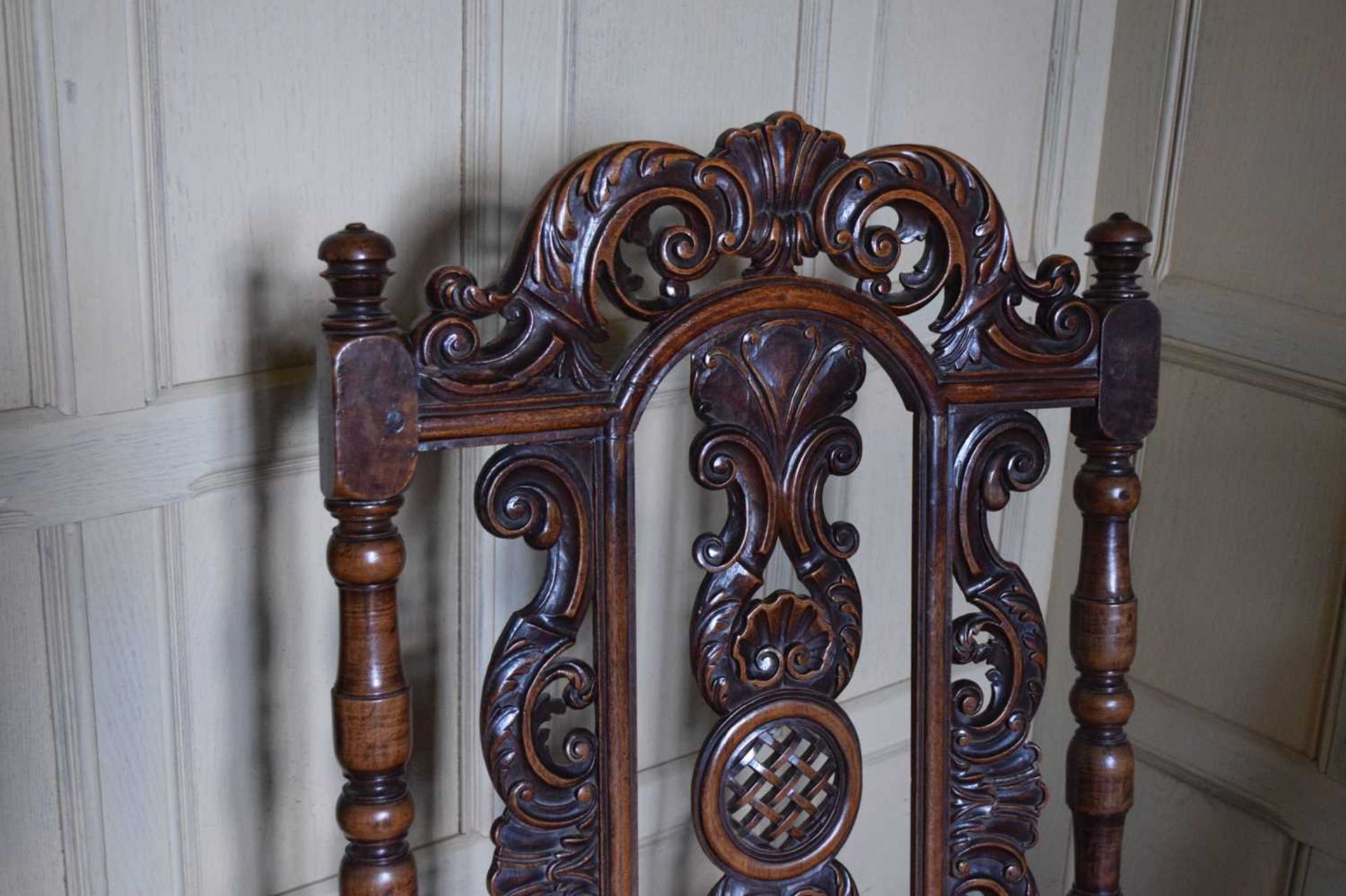 Pair of late 17th Century walnut open armchairs - Image 2 of 14