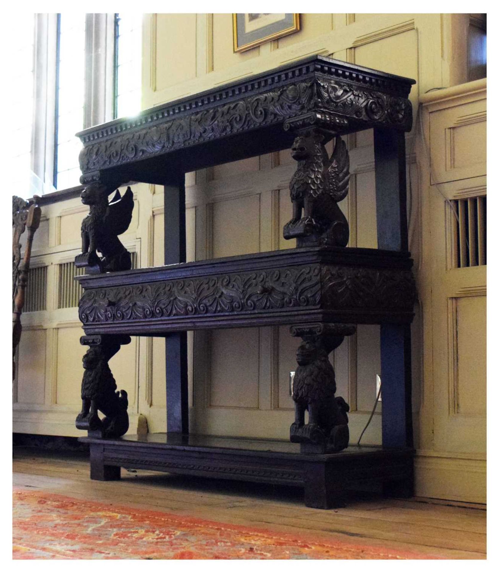Charles I carved oak three-tier open ‘court cupboard’ or buffet - Image 2 of 17