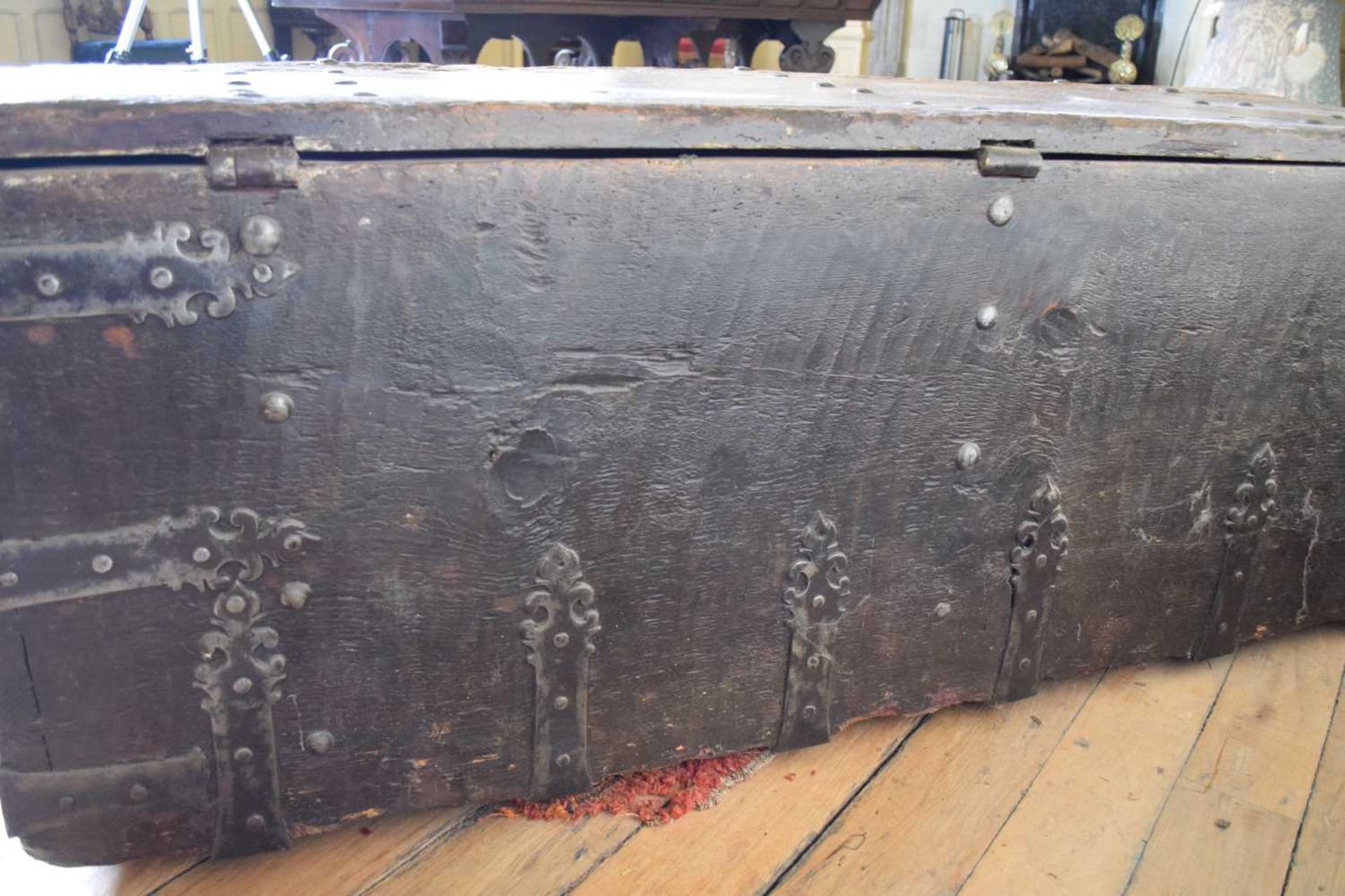 16th Century boarded pine and iron-bound chest - Image 14 of 16