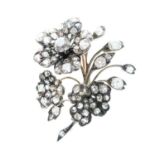 Late Victorian diamond floral spray brooch