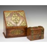 Victorian brass and walnut boxes (2)