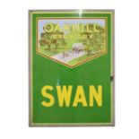 Enamel advertising sign 'Oakhill Brewery', Ex 'The Swan', Rowberrow, Somerset
