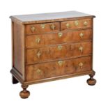 Early 18th Century walnut chest of five drawers