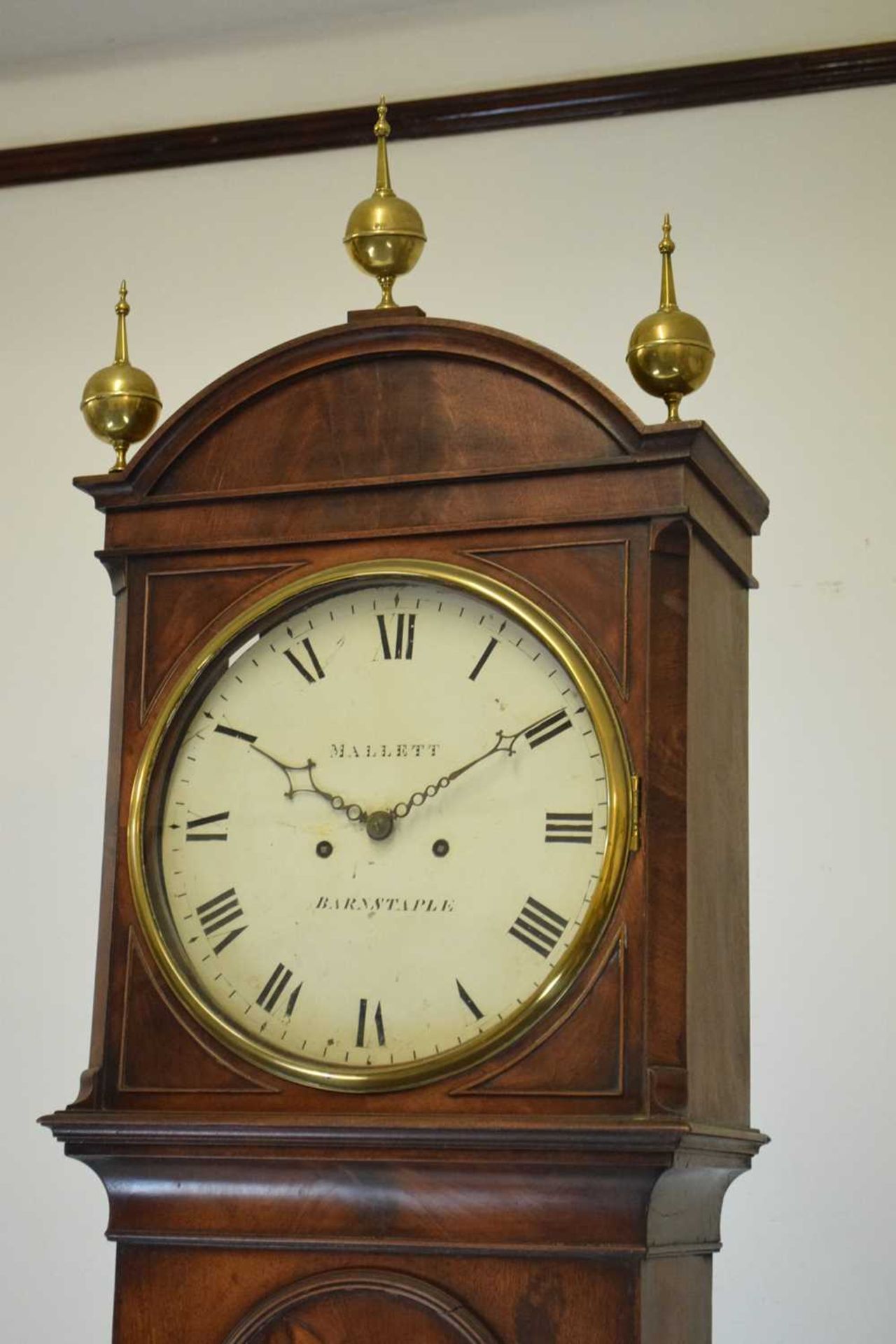 Early 19th Century mahogany cased 8-day painted dial longcase clock, Mallett, Barnstaple - Image 5 of 13