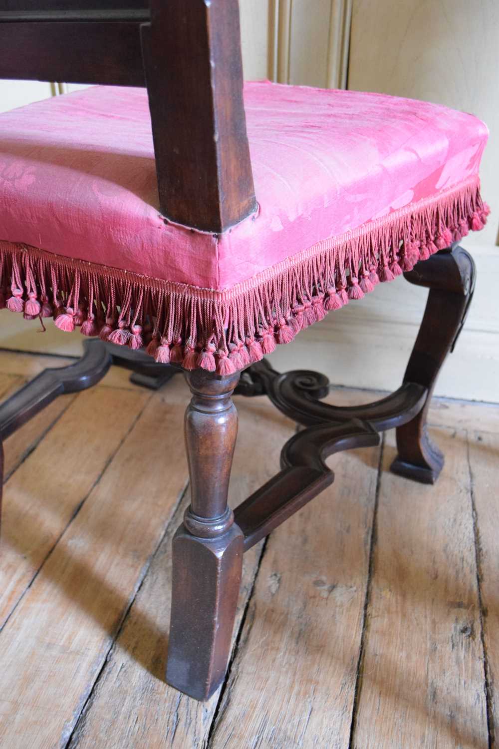 Set of six late 17th Century and later walnut high back dining chairs - Image 12 of 27