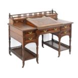 Edwardian mahogany breakfront desk