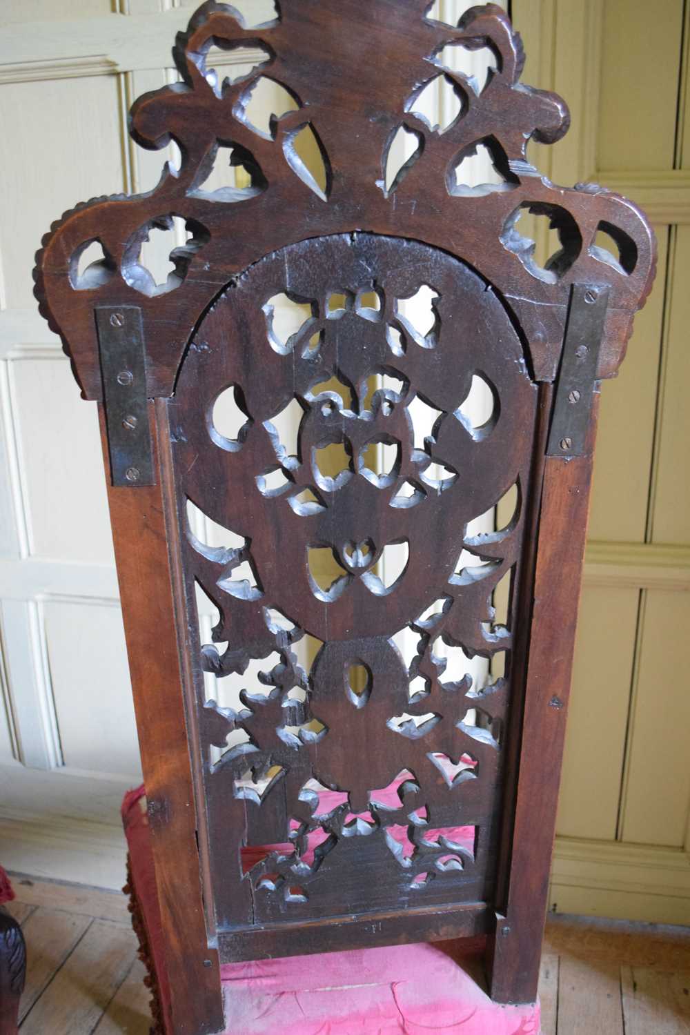 Set of six late 17th Century and later walnut high back dining chairs - Image 14 of 27