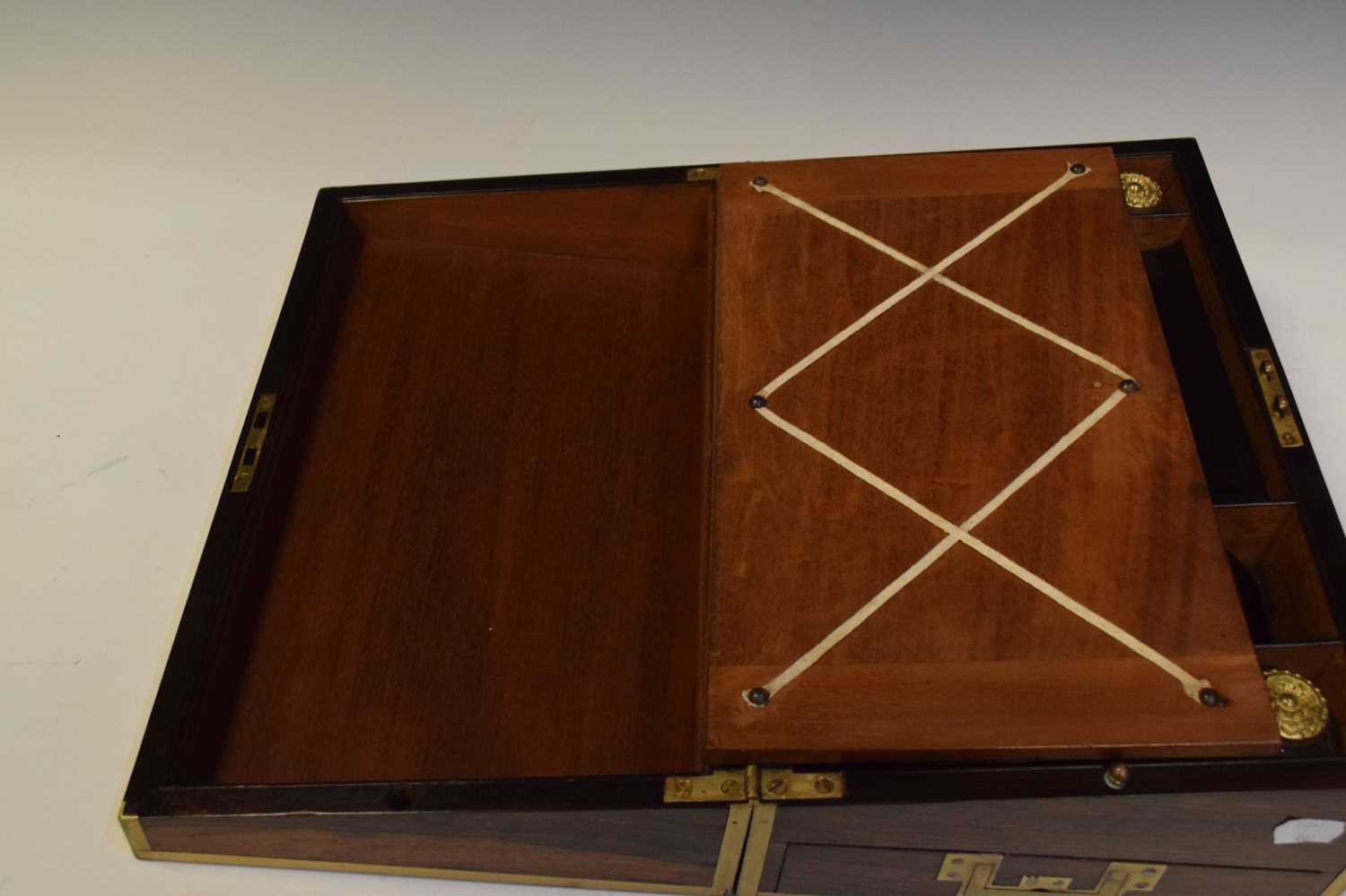19th Century rosewood and brass bound writing slope - Image 3 of 10