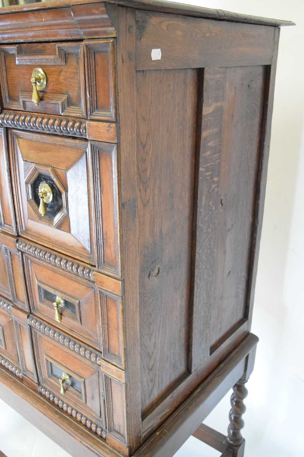 Late 17th Century oak geometric chest of drawers - Image 5 of 9