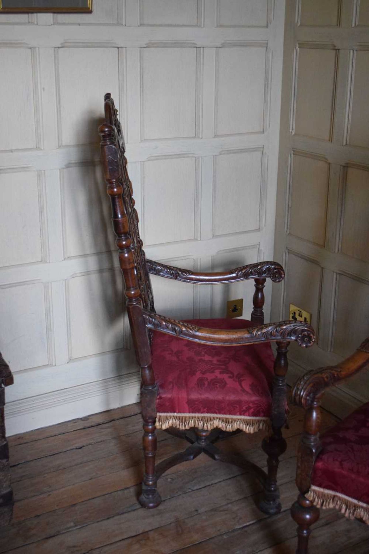 Pair of late 17th Century walnut open armchairs - Image 5 of 14