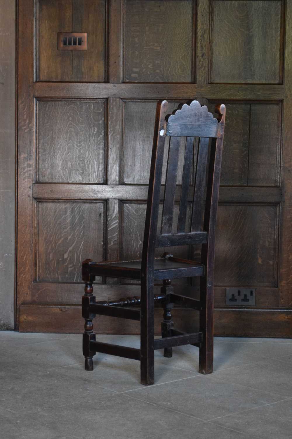 Harlequin set of twelve late 17th Century oak high-back dining chairs - Image 11 of 25