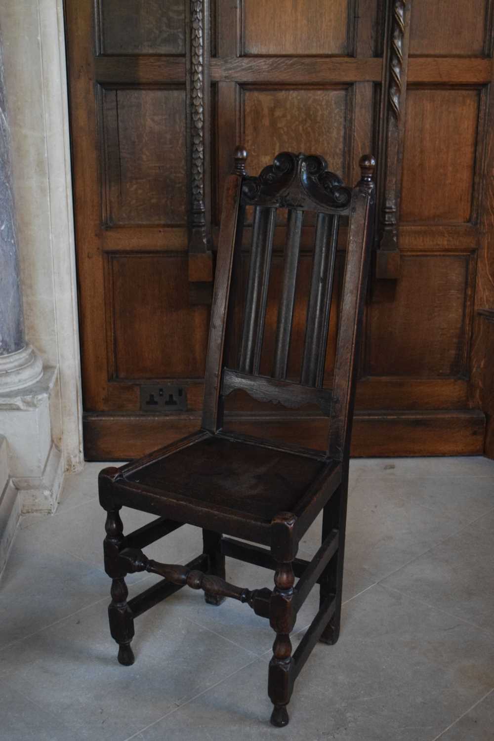 Harlequin set of twelve late 17th Century oak high-back dining chairs - Image 24 of 25