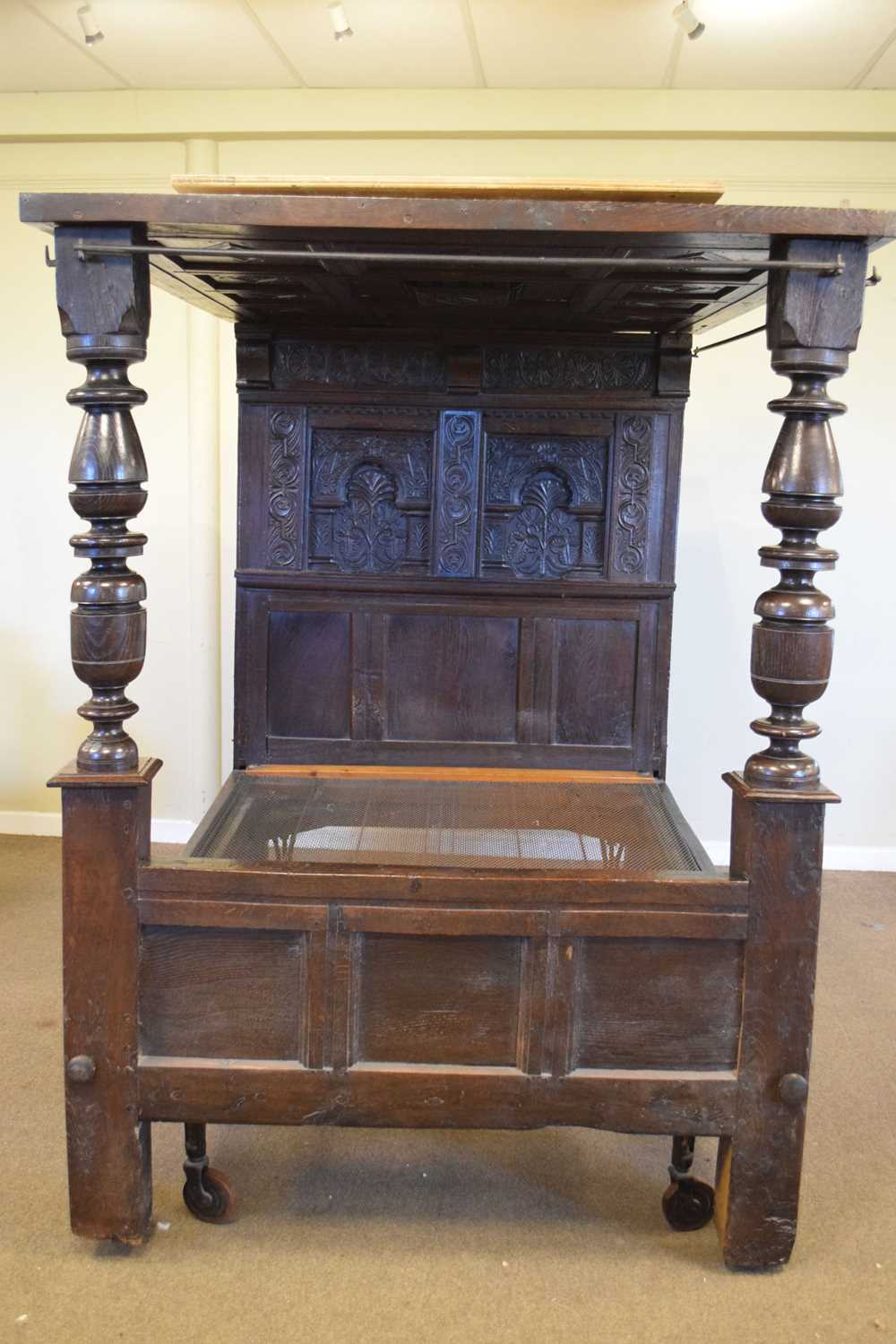 The Aldwick Court carved oak tester bed - Image 3 of 13