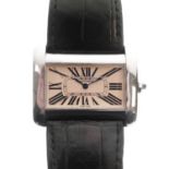Cartier - Gentleman's Tank Divan stainless steel cased wristwatch