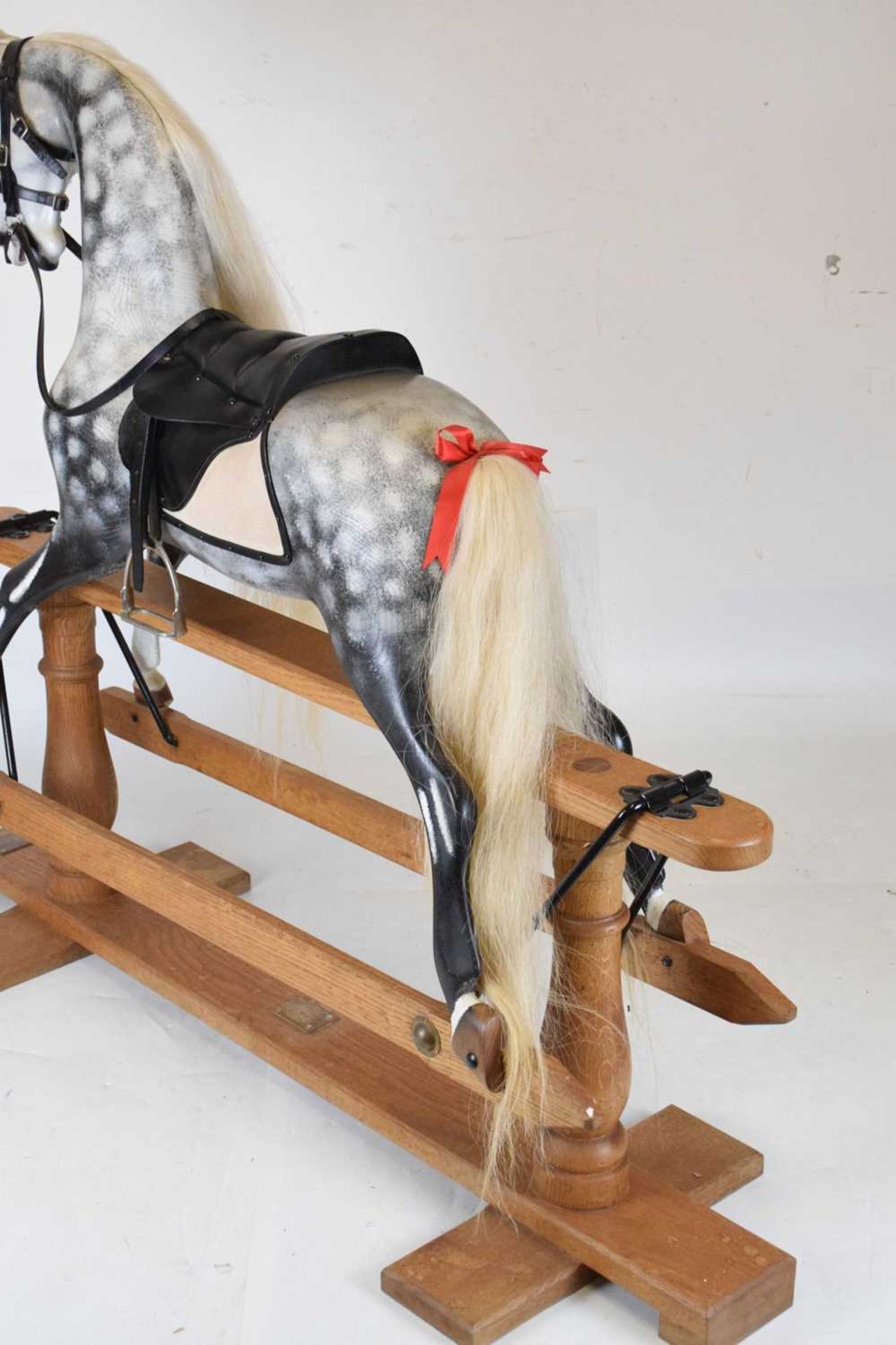 Stevenson Brothers wooden dapple grey rocking horse - Image 6 of 7