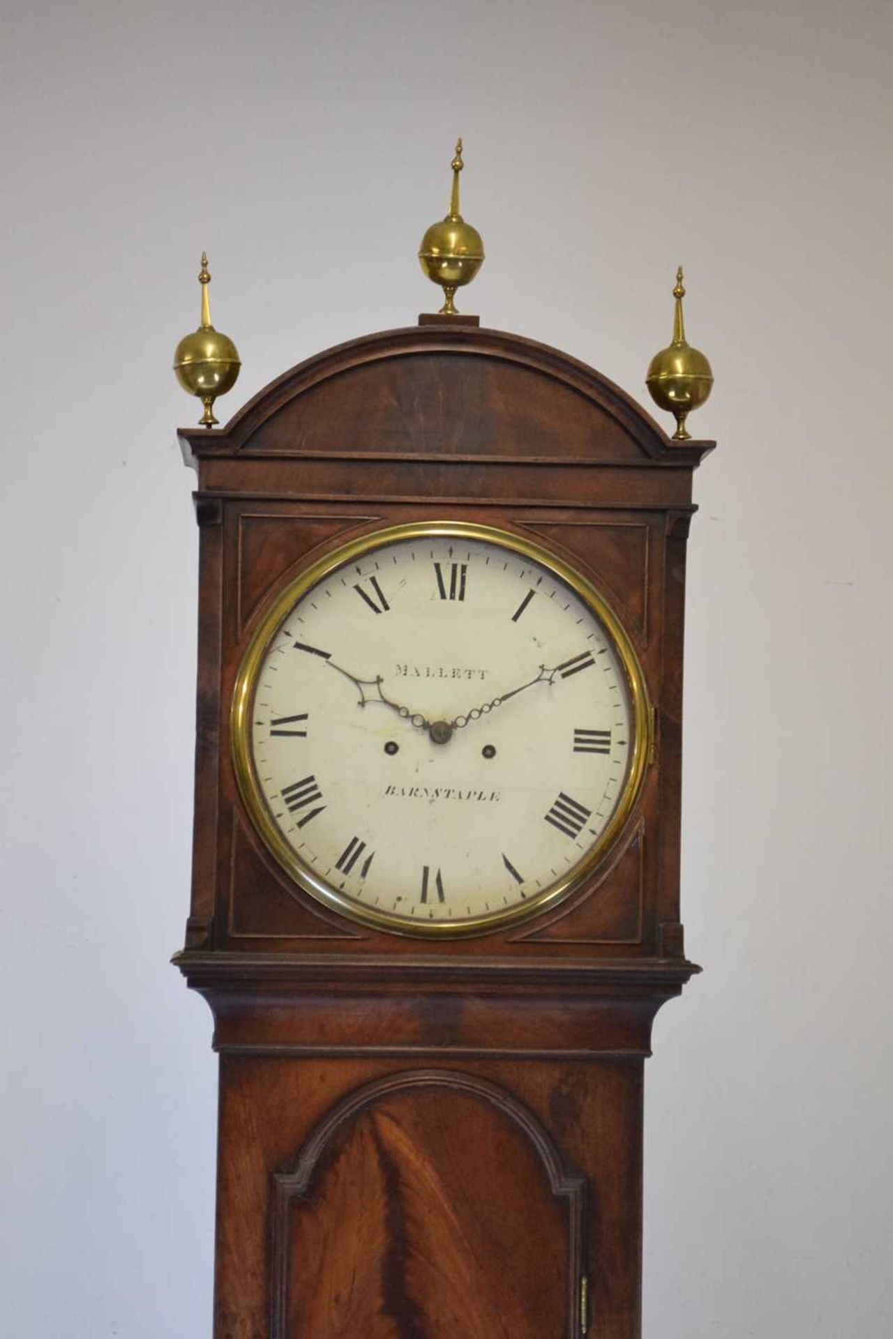 Early 19th Century mahogany cased 8-day painted dial longcase clock, Mallett, Barnstaple - Image 13 of 13