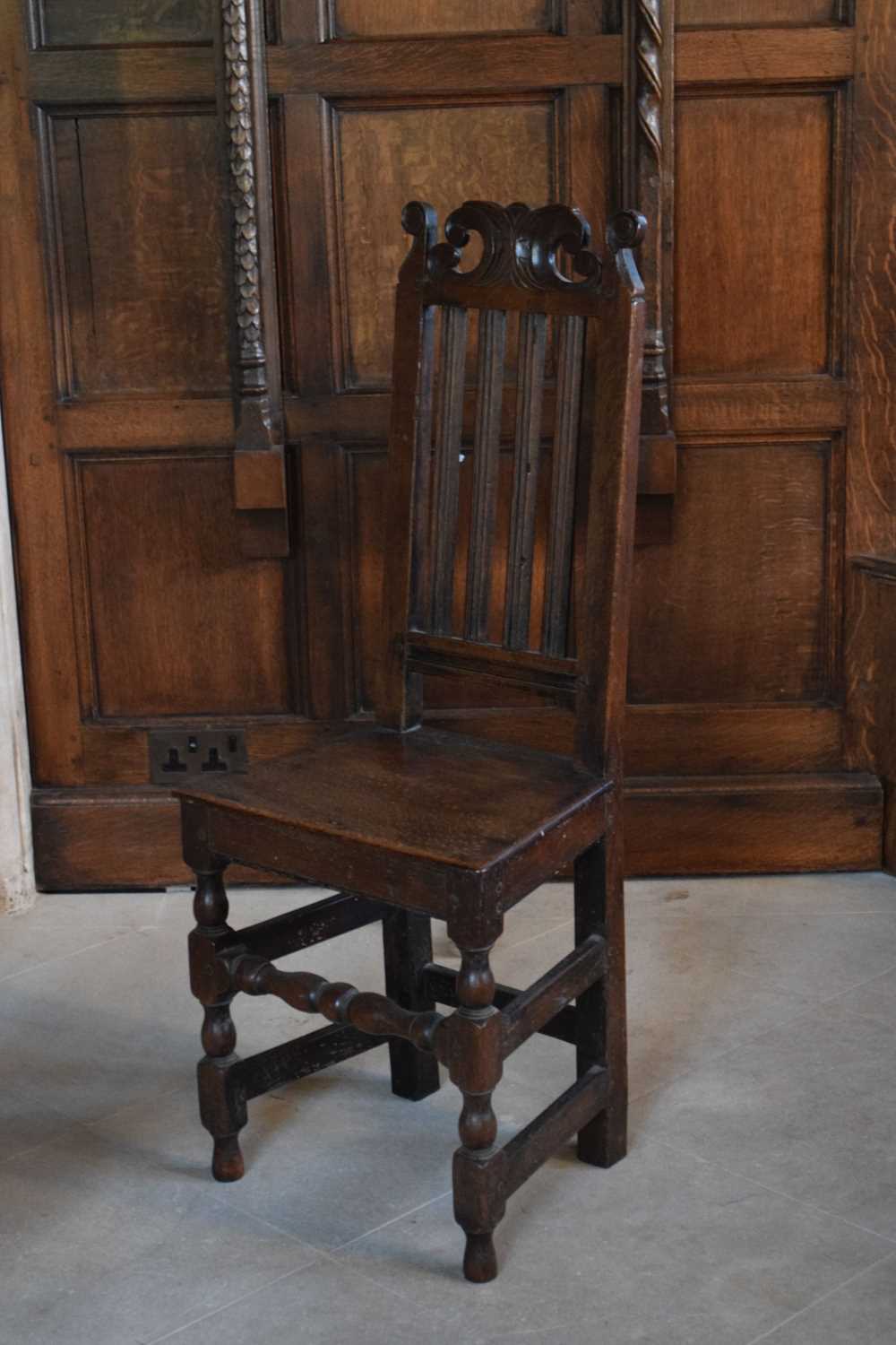 Harlequin set of twelve late 17th Century oak high-back dining chairs - Image 18 of 25