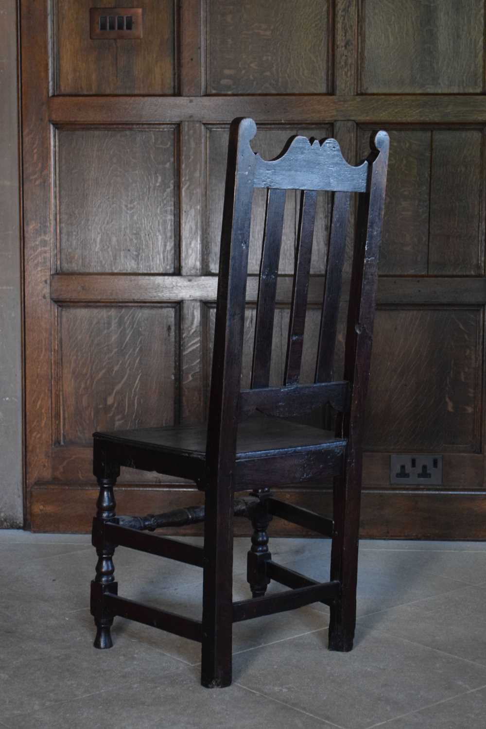 Harlequin set of twelve late 17th Century oak high-back dining chairs - Image 9 of 25