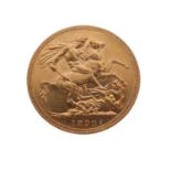 Victorian Melbourne Mint gold sovereign, 1890