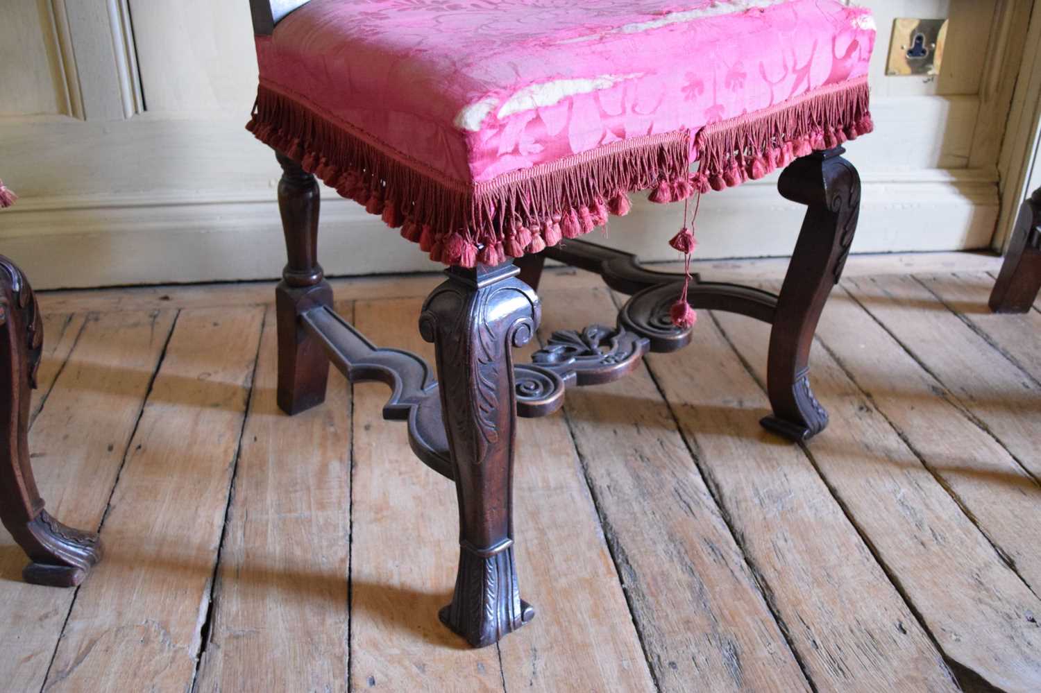 Set of six late 17th Century and later walnut high back dining chairs - Image 9 of 27