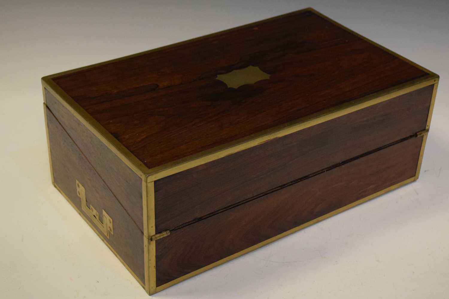 19th Century rosewood and brass bound writing slope - Image 2 of 10