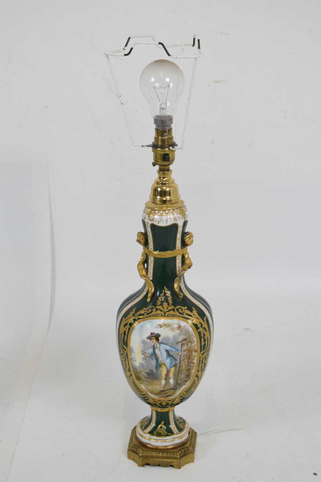 Pair of early 20th Century porcelain lamps - Image 8 of 19