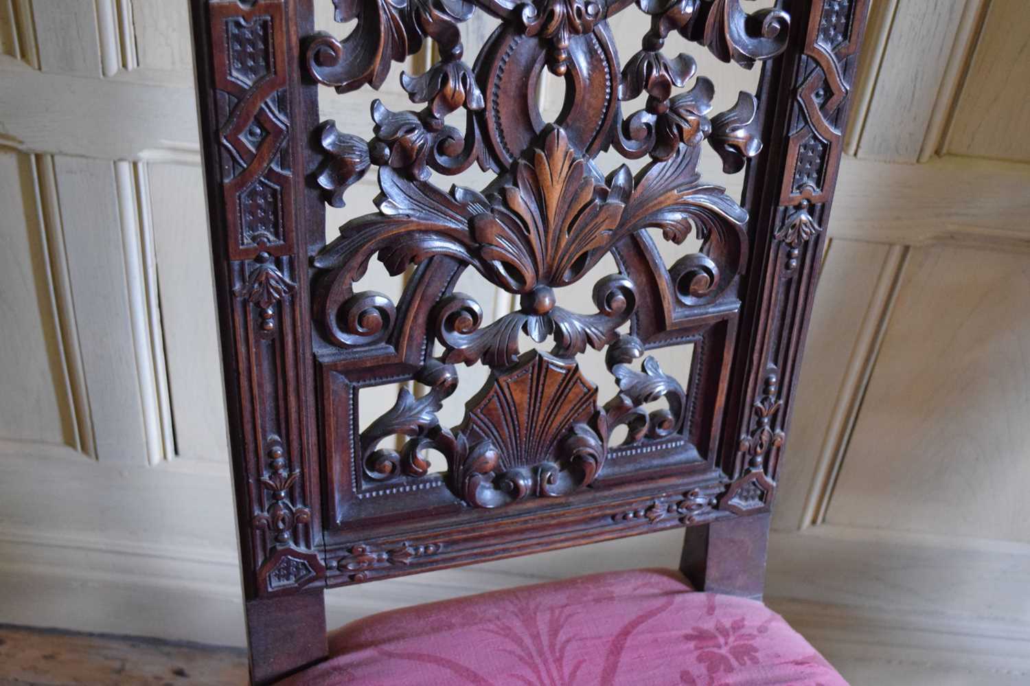 Set of six late 17th Century and later walnut high back dining chairs - Image 6 of 27