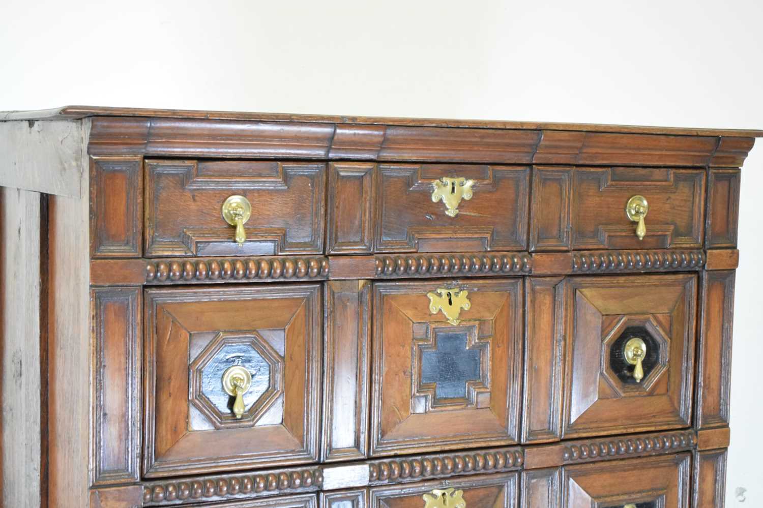 Late 17th Century oak geometric chest of drawers - Image 2 of 9