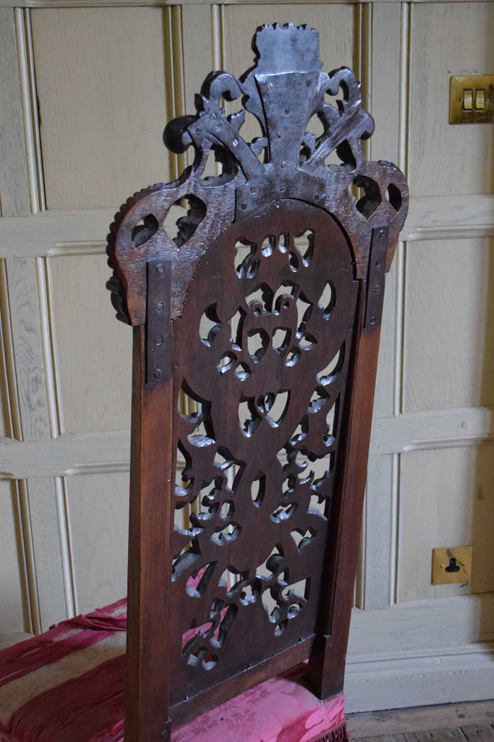 Set of six late 17th Century and later walnut high back dining chairs - Image 16 of 27