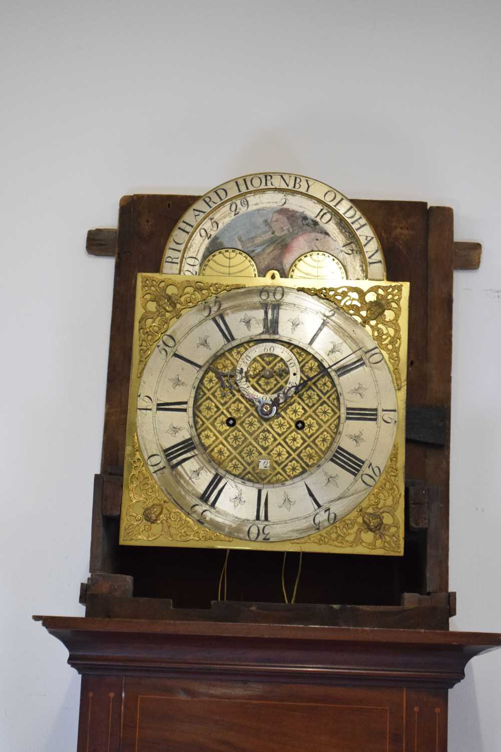 Early 19th Century inlaid mahogany cased 8-day brass dial longcase clock - Richard Hornby, Oldham - Image 13 of 14