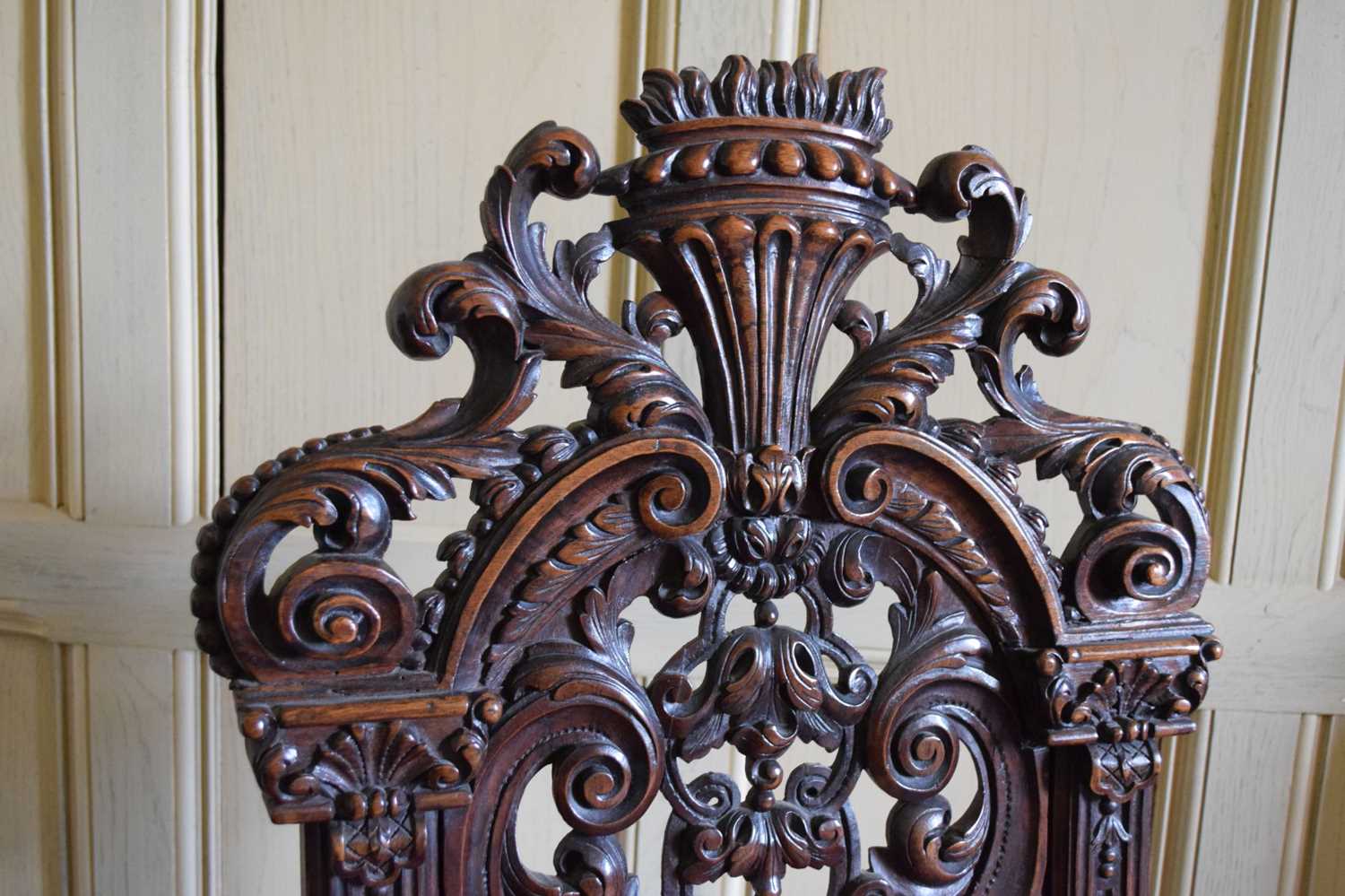 Set of six late 17th Century and later walnut high back dining chairs - Image 4 of 27