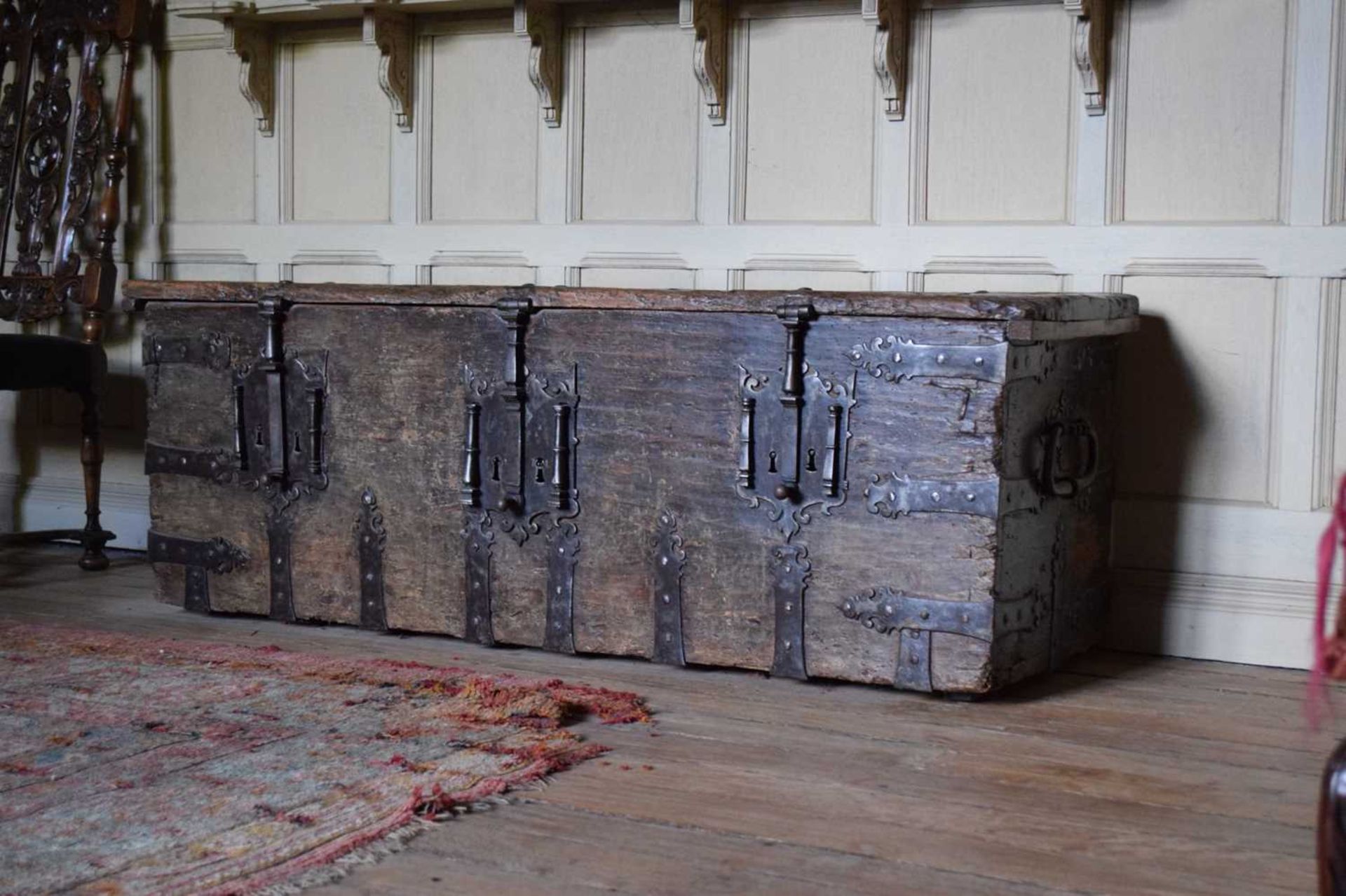 16th Century boarded pine and iron-bound chest - Image 16 of 16