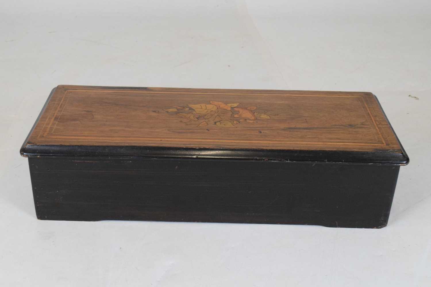 PVF - Late 19th Century inlaid rosewood cylinder musical box playing 12 airs - Image 11 of 14