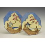 Pair of Clarice Cliff plates