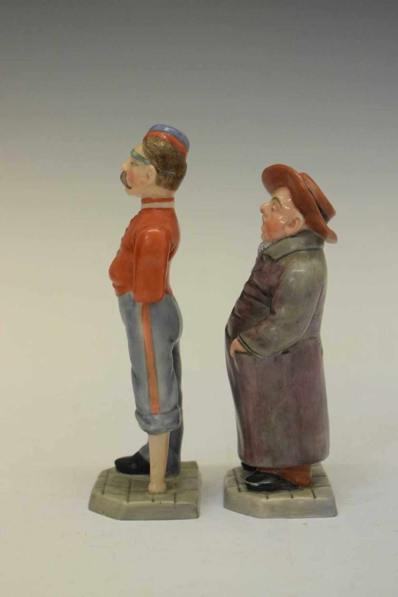 Royal Worcester - Set of six 'Down and Out' menu holder figures - Image 5 of 16