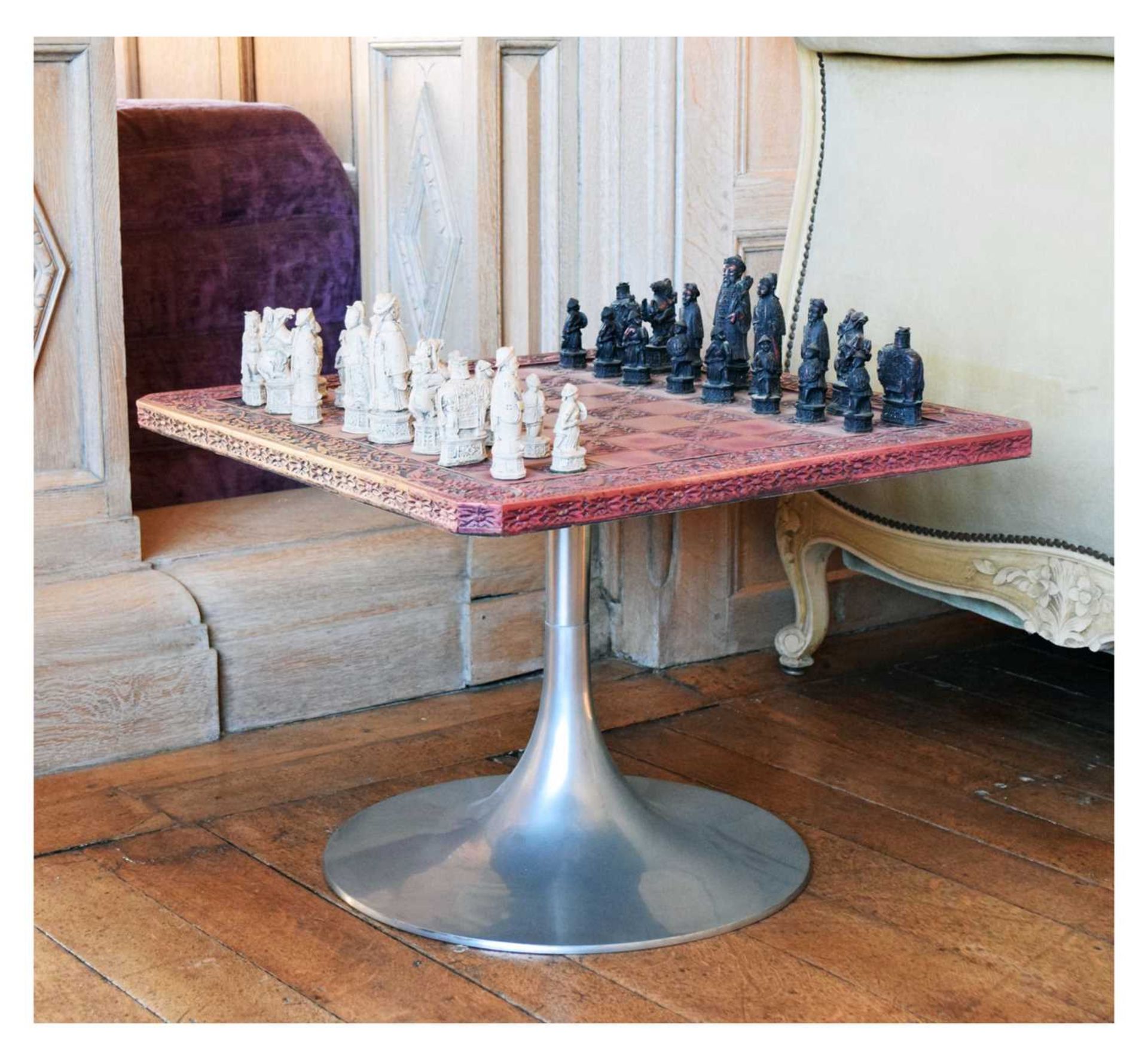 Unusual mid-century chessboard