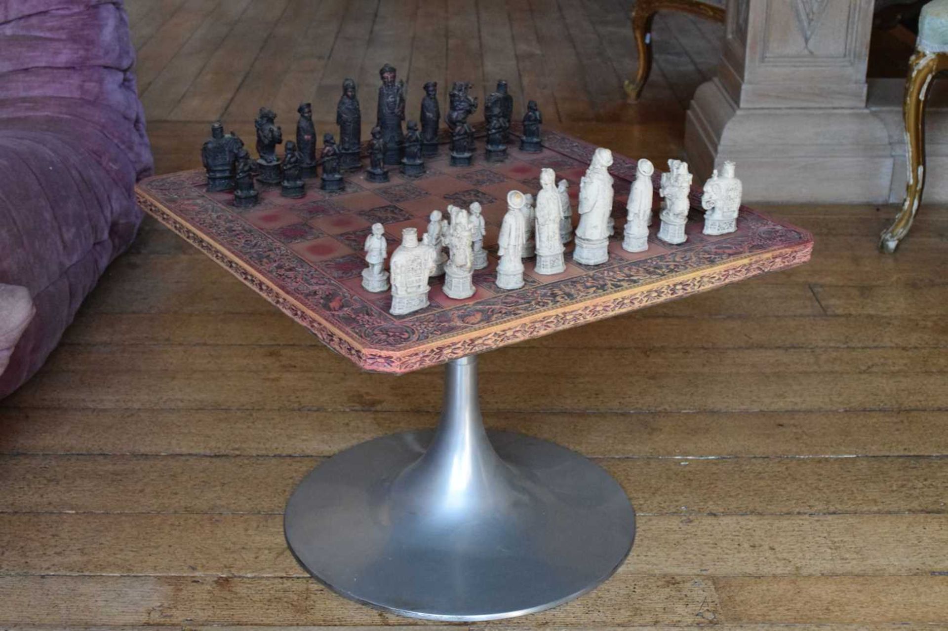 Unusual mid-century chessboard - Image 10 of 10