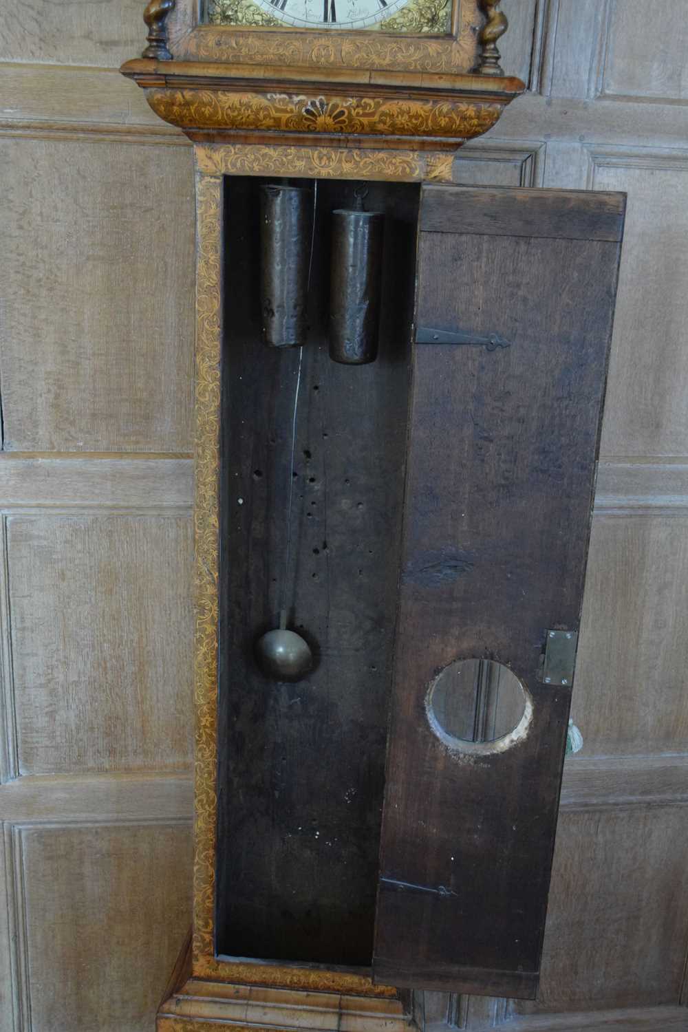 John Norcot, London – Fine walnut and seaweed marquetry eight-day brass dial longcase clock - Image 9 of 18