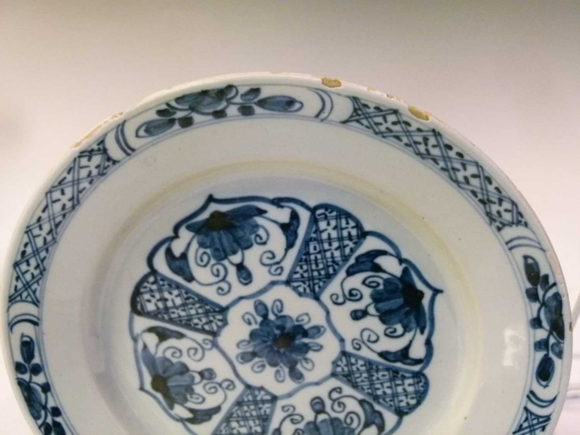 Four 18th Century English delft plates - Image 16 of 19