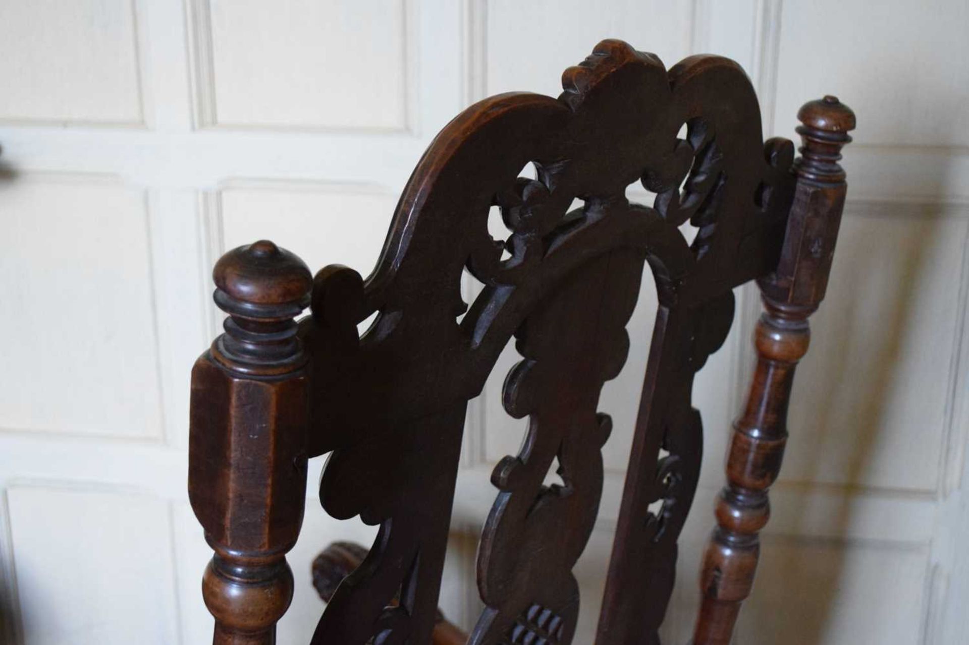 Pair of late 17th Century walnut open armchairs - Image 13 of 14
