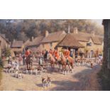 Ronald (Ron) Moseley (b. 1931) - Oil on canvas - Opening Meet, Castle Combe